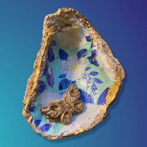 One of a Kind Handmade Decoupaged Oyster from the Chesapeake Bay Trinket Dish